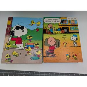 Golden Peanuts Jigsaw Puzzle 63 Piece Joe Cool Summer Camp 1971 Lot of 2